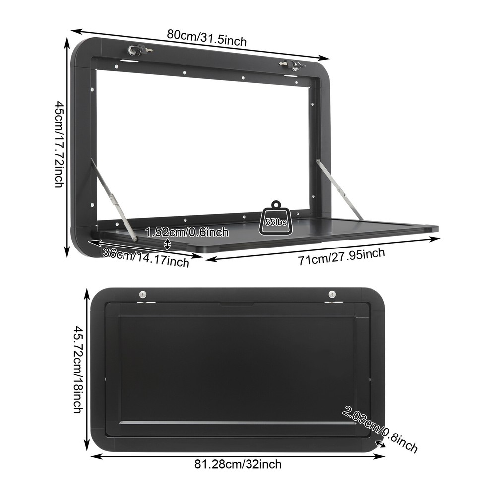 Foldable Rv Dinette Tables Campervan Outside Picnic Wall Mounted Rectangular