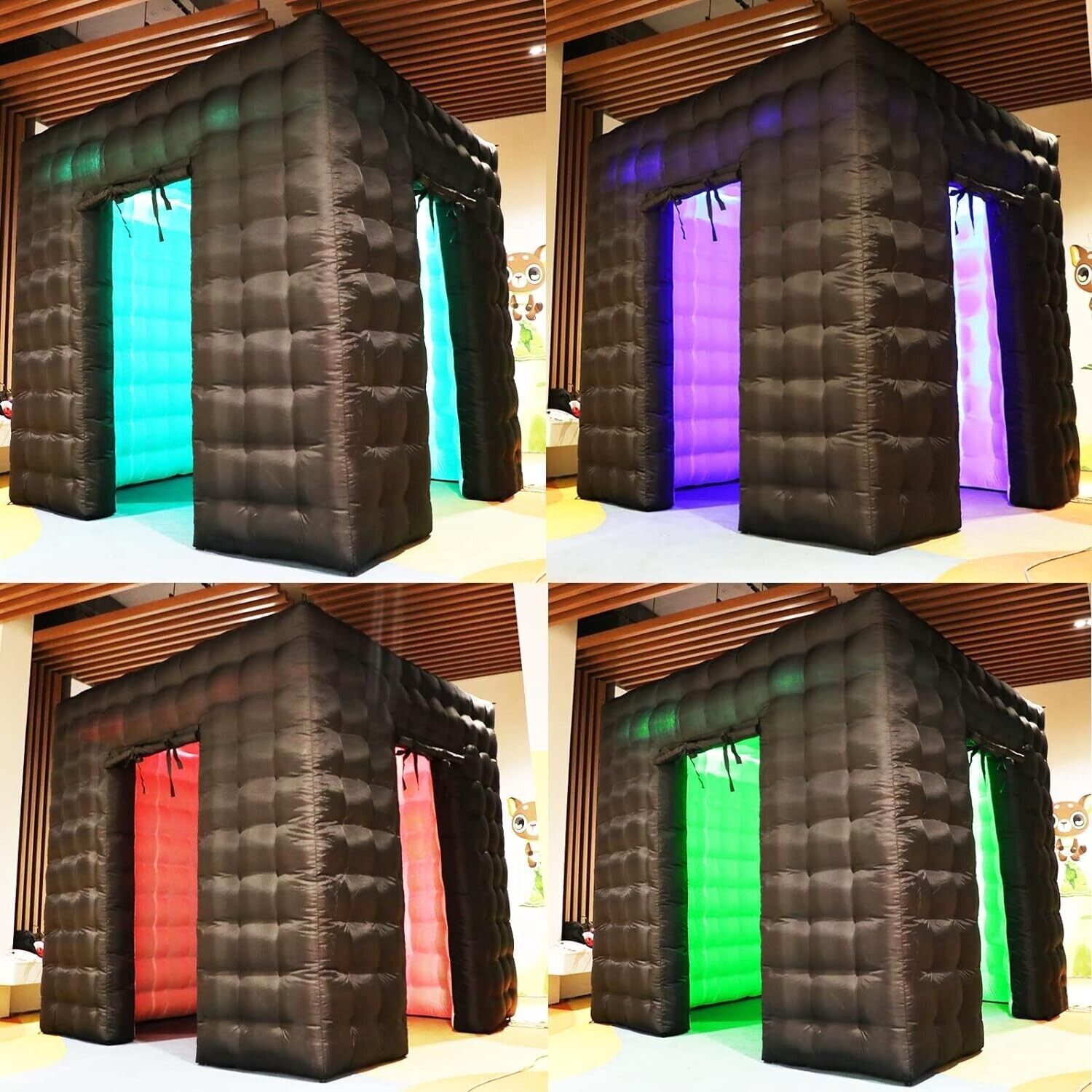 Inflatable Photo Booth Portable Shooting Photobooth Tent Enclosure Kit W/LED