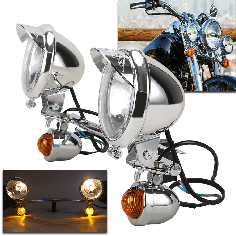 Driving Passing Fog Turn Signals Lights Bar For Yamaha V Star 650 950 1100 1300