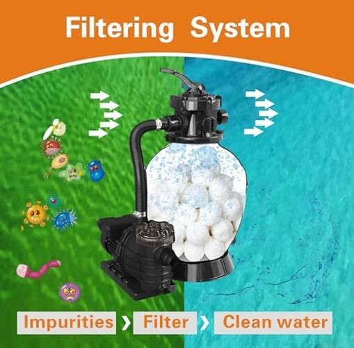 .5 lbs Pool Filter Balls for Sand Filter, Reusable Pool Sand Filter 1 White