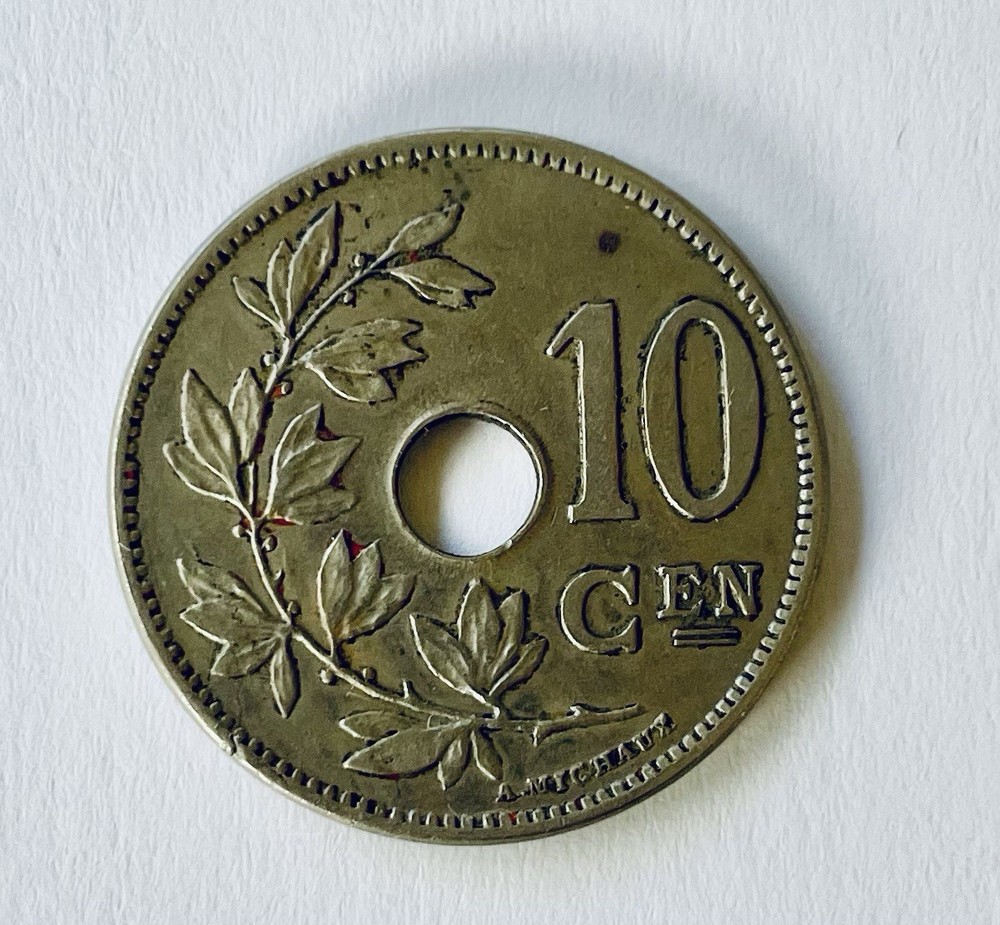 1903 Belgium 10 Centimes Coin EF