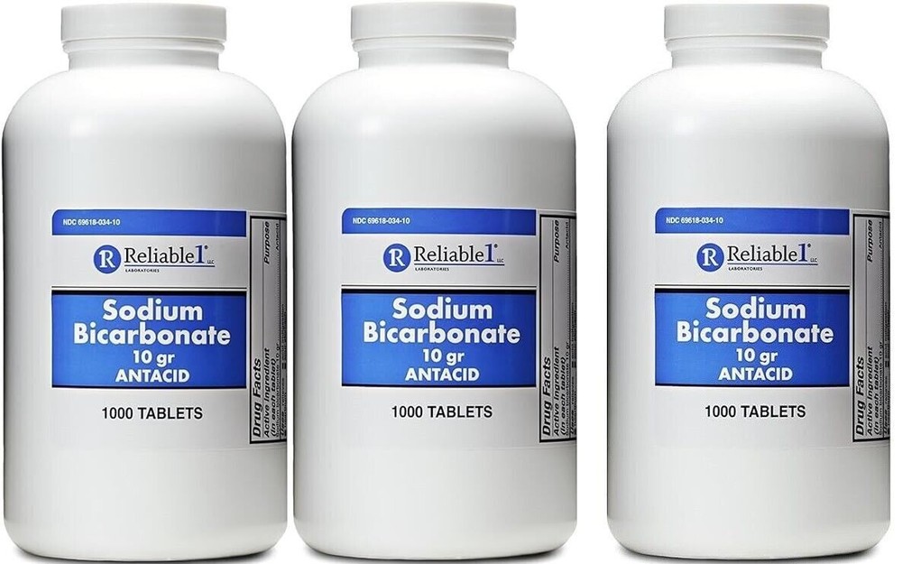Rising Sodium Bicarbonate Tablets 650mg 1000ct(3 Pack)