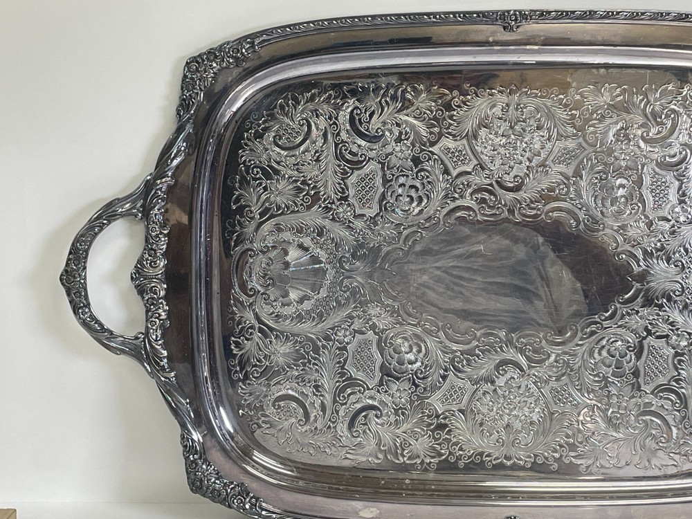 Vintage Silver Plated Tray with Handles