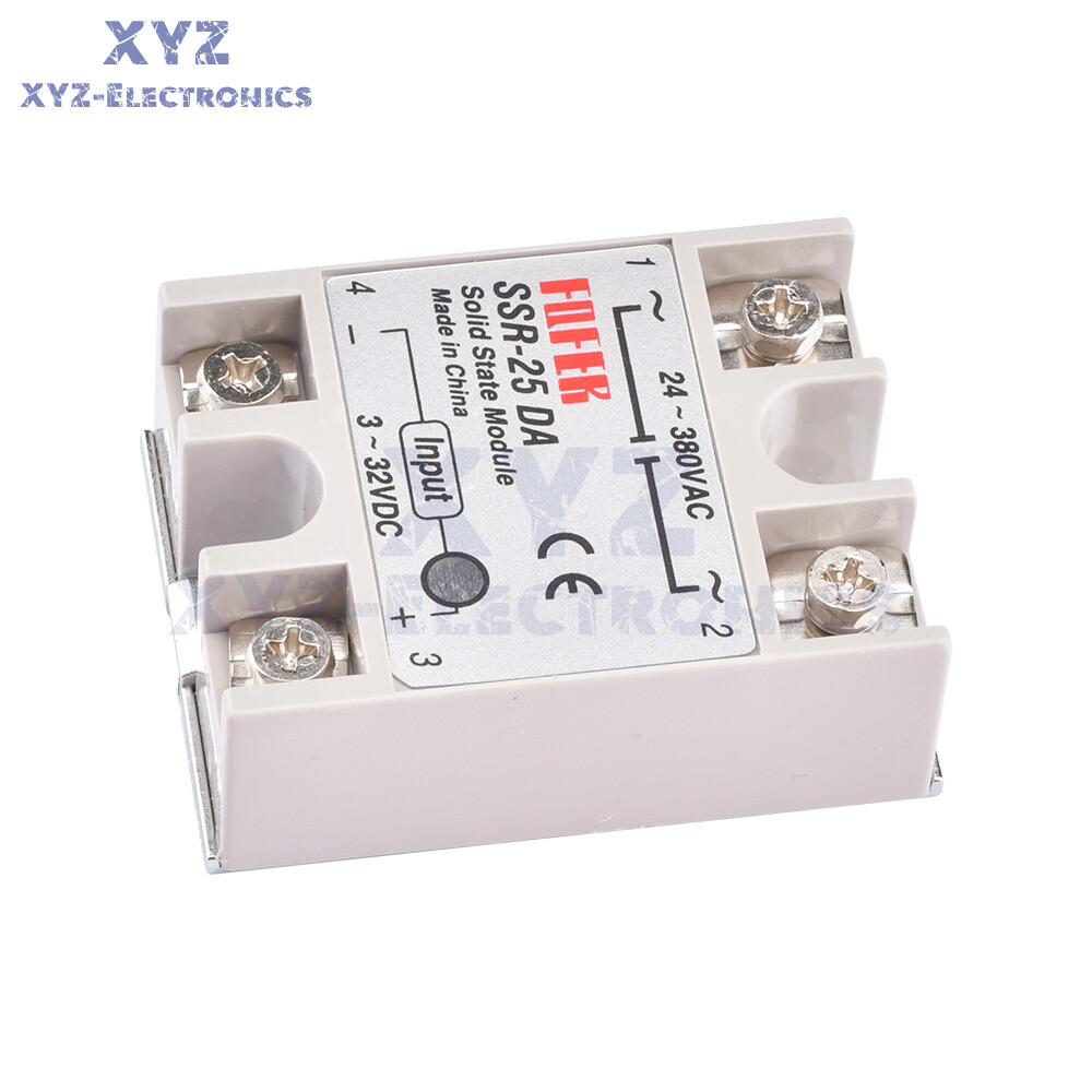 1-10PCS SSR-25DA Solid State Relay Module 25A DC 3V-32V Input AC 24V-380V Output