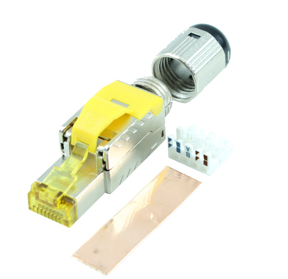 RJ45 Shielded Modular Plug (toolless) for CAT8 (Single Piece)