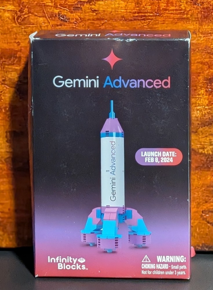 Google Gemini Advanced AI Infinity Blocks Rocket Launch Date 2/8/24 Rocket Model