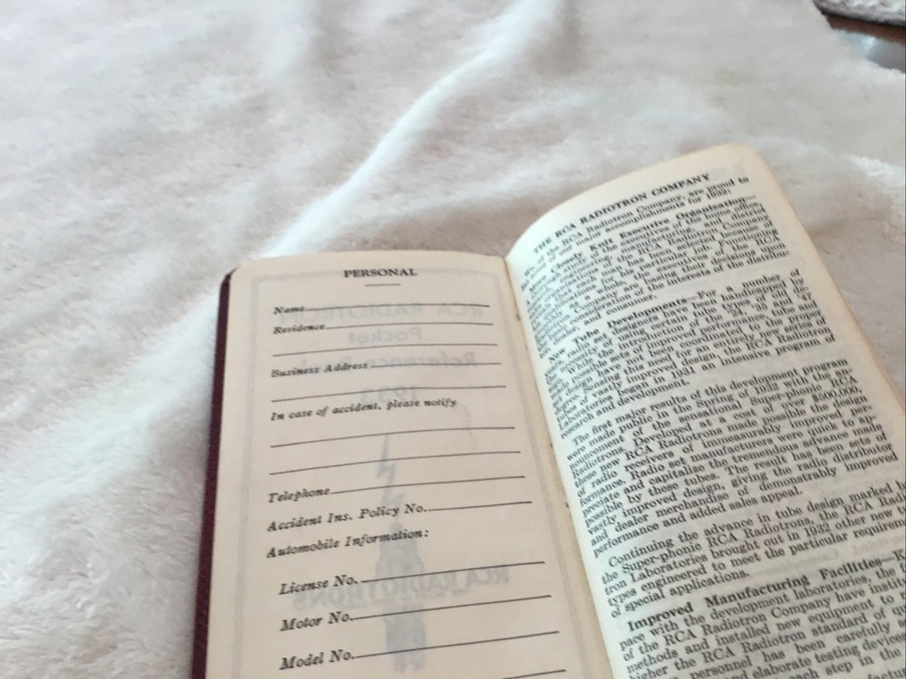 Vintage RCA Radiotron 1933 Reference Book - Sharp