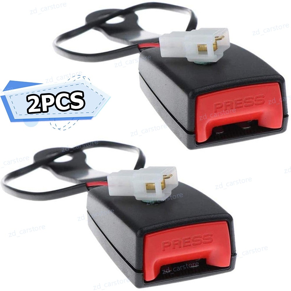 2PCS Universal Front Driver Safety Seat belt Buckle Plug Connector Warning Cable
