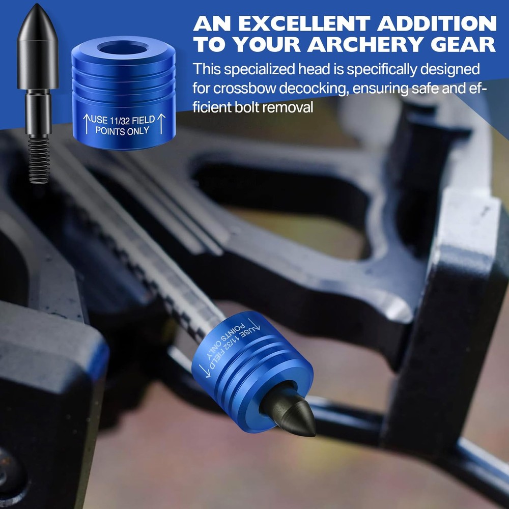 Feekoon 2 Pack Crossbow Bolt Decocking Head, Point Blue