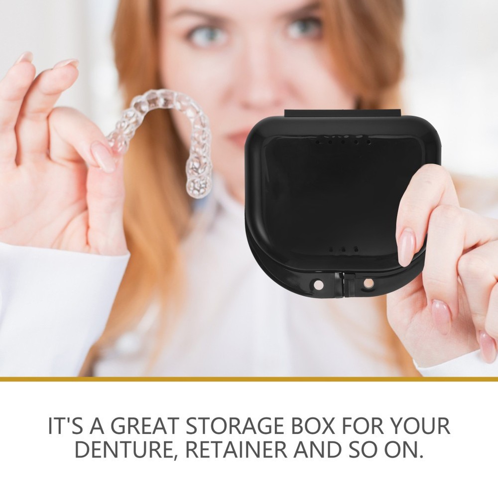 Convenient Denture Box Retainer Container Leakproof Case for Cleaning