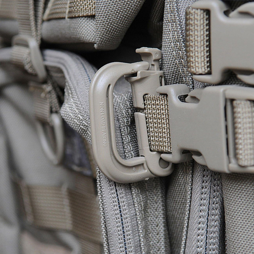 Tactical Gear ABS Plastic Molle D Ring Shape Buckle, Super-Handy Spring Snap Key