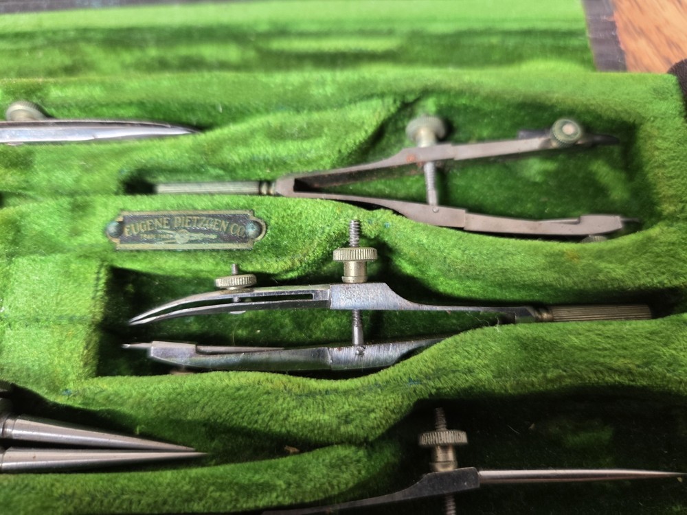 Dietzgen Vintage Drafting Tool Set With Case