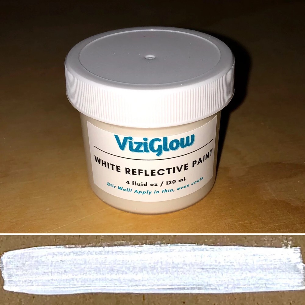 White Reflective Paint - 4 oz - high-visibility, reflective, paint solution, out