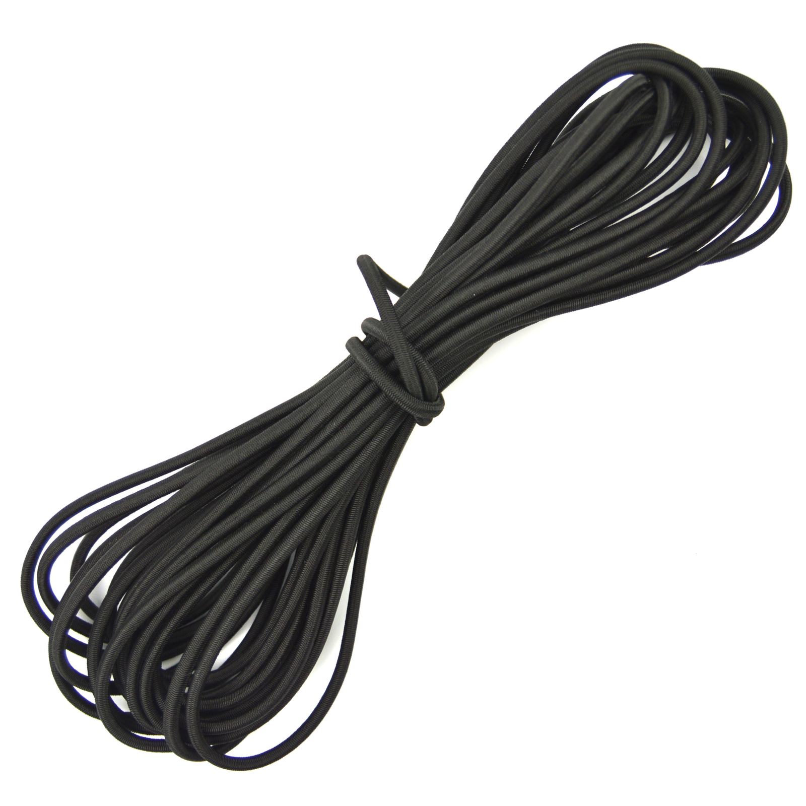 1/4" Black Bungee Cord Marine Grade Heavy Duty Shock Rope Tie Down Stretch Band