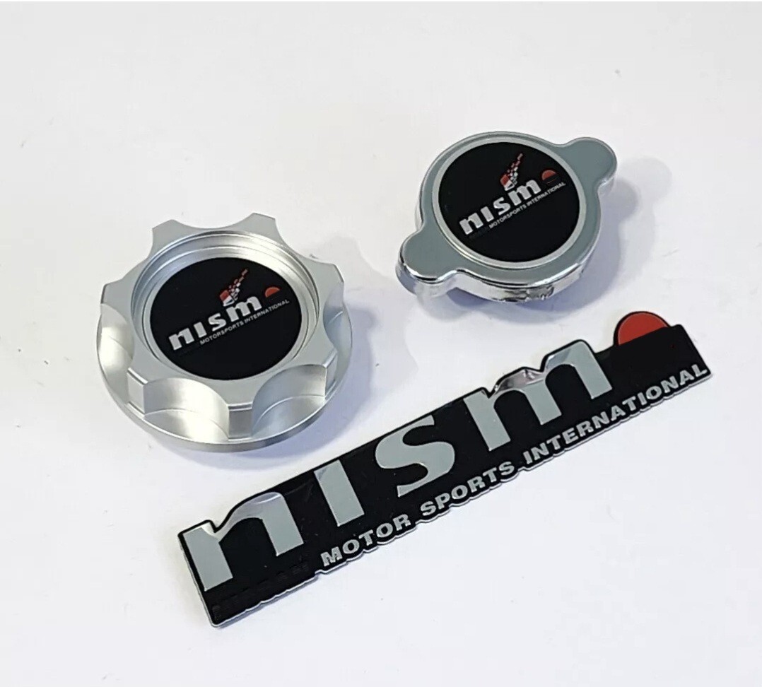 SILVER ENGINE CNC OIL CAP & RADIATOR CAP FOR NISM-O 240SX 300ZX 350Z 370Z JDM