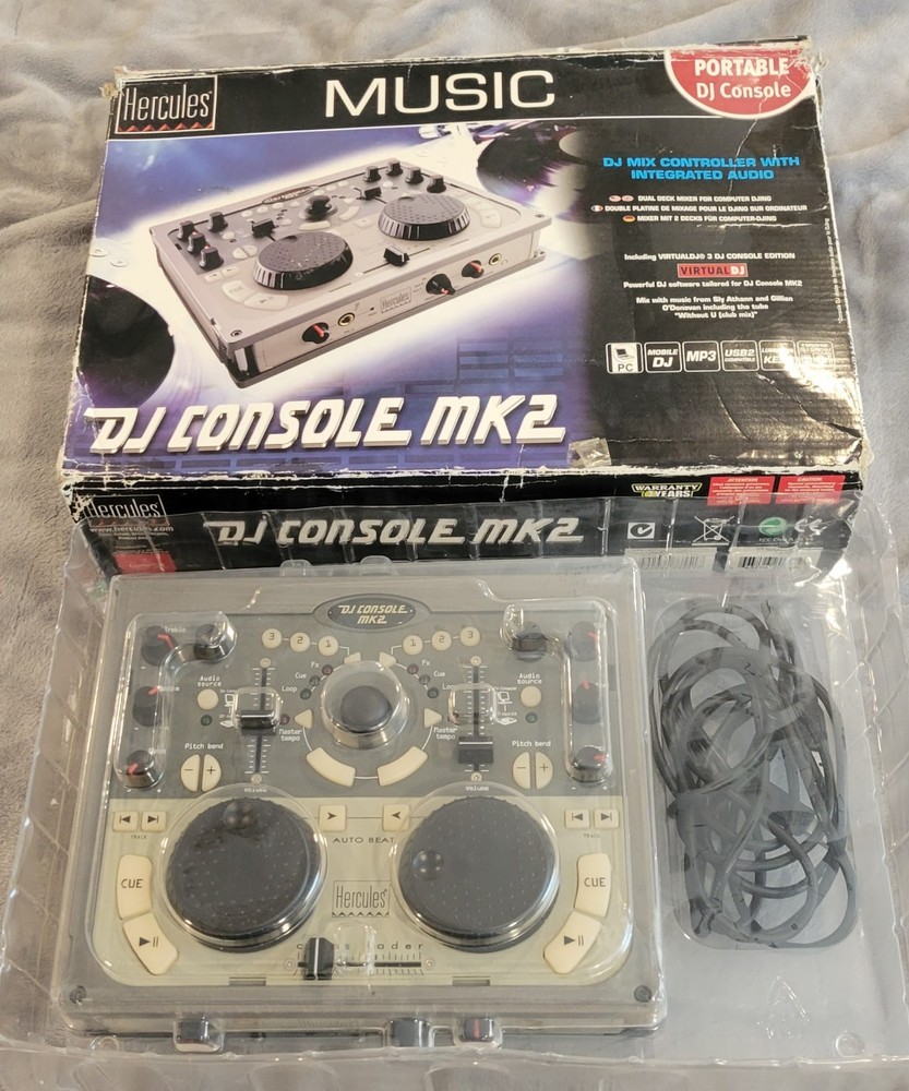 🔥Hercules DJ Console MK2 with USB Cable, Cover, Plastic Shell & Original Box🔥