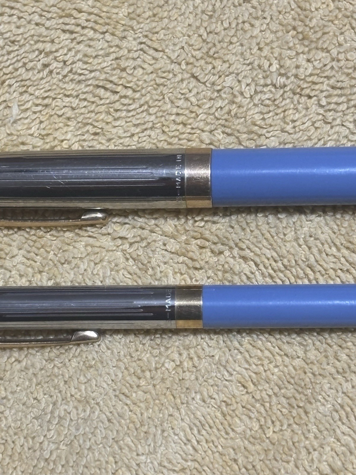 Sheaffer Vintage Snorkel Fountain Pen Mechanical Pencil Periwinkle 14k Nib