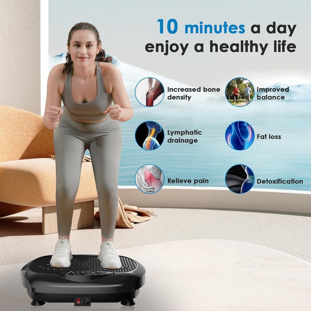Vibration Plate Exercise Machine - Whole Body Workout Vibration Platform Ly....