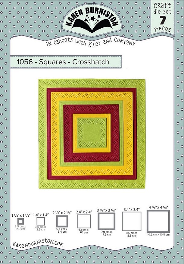 Karen Burniston Die 1056 Squares - Crosshatch