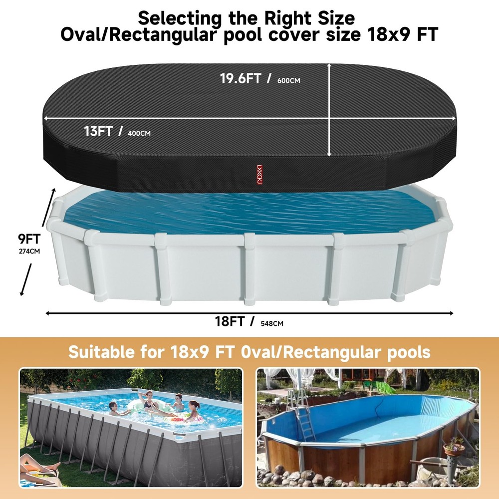 Rectangular Pool Cover for above Ground Pools, Heavy Duty Winter Cover Ideal ...