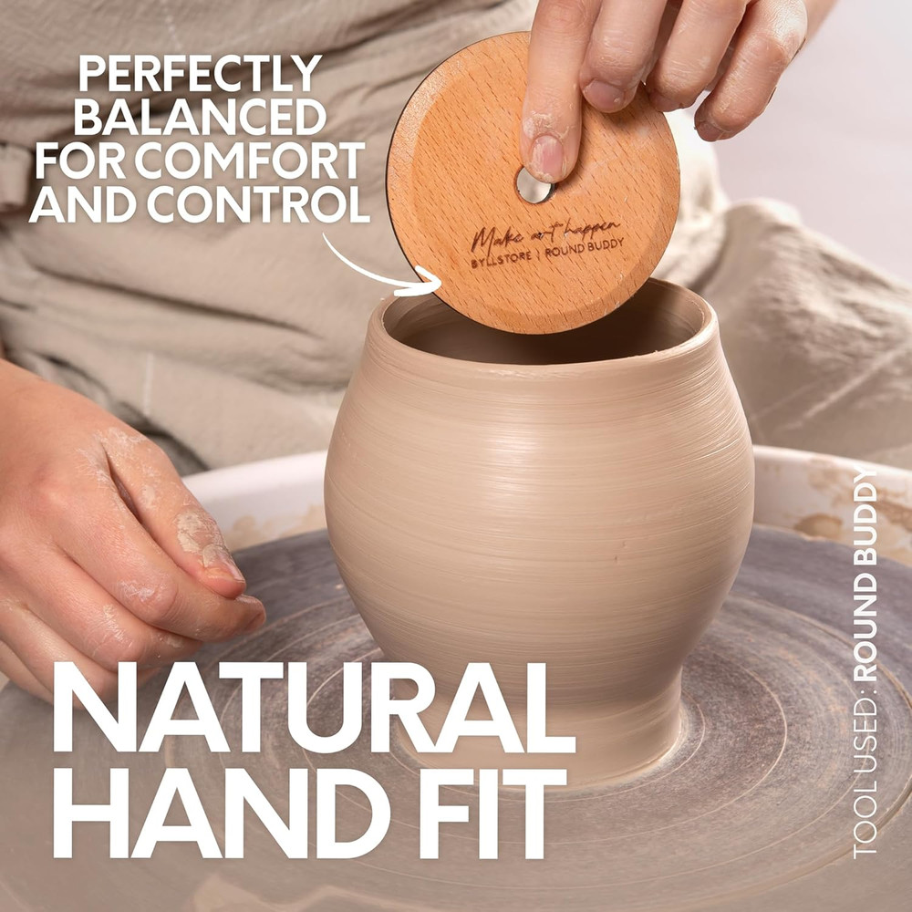 Essential Pottery Ribs Clay Shaping Smoothing Tools Solid Beech Wood 6-Pack