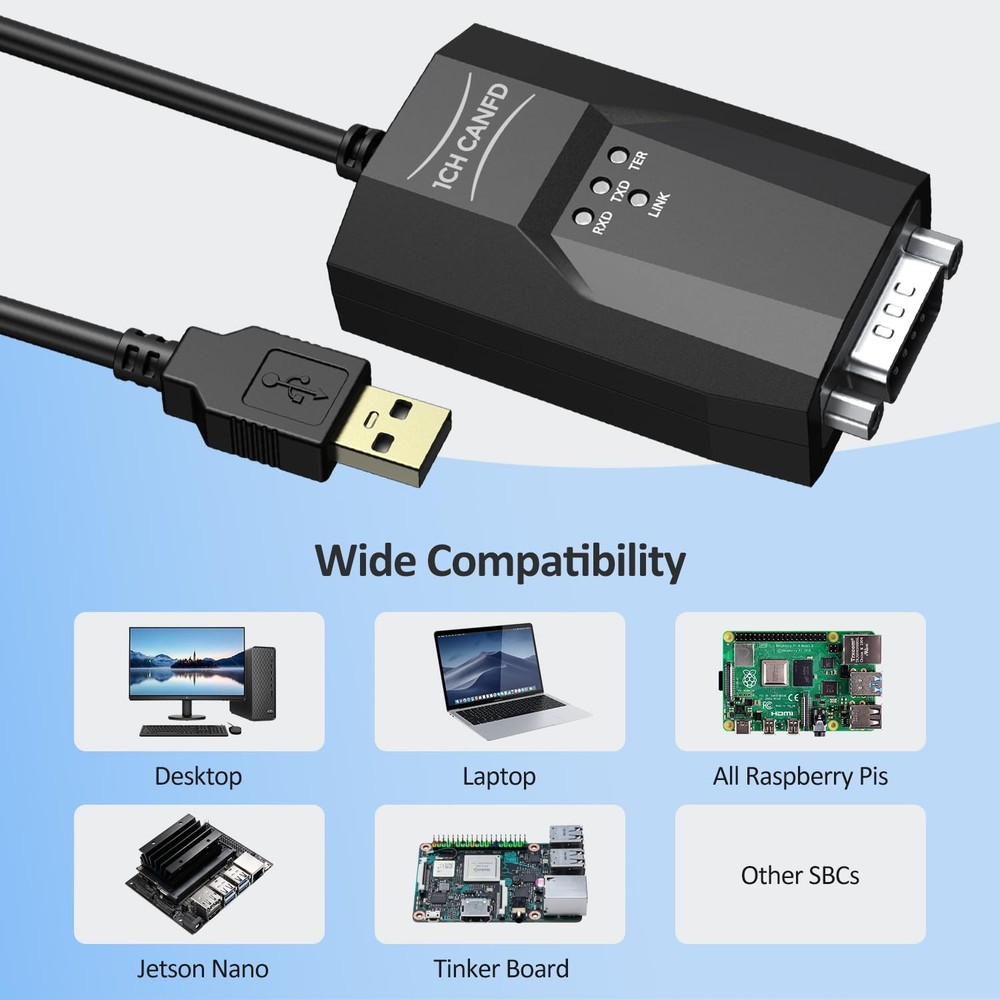 Pibiger USB to CAN Analyzer Cable SavvyCAN-FD- C FD Speed SavvyCAN-FD-C