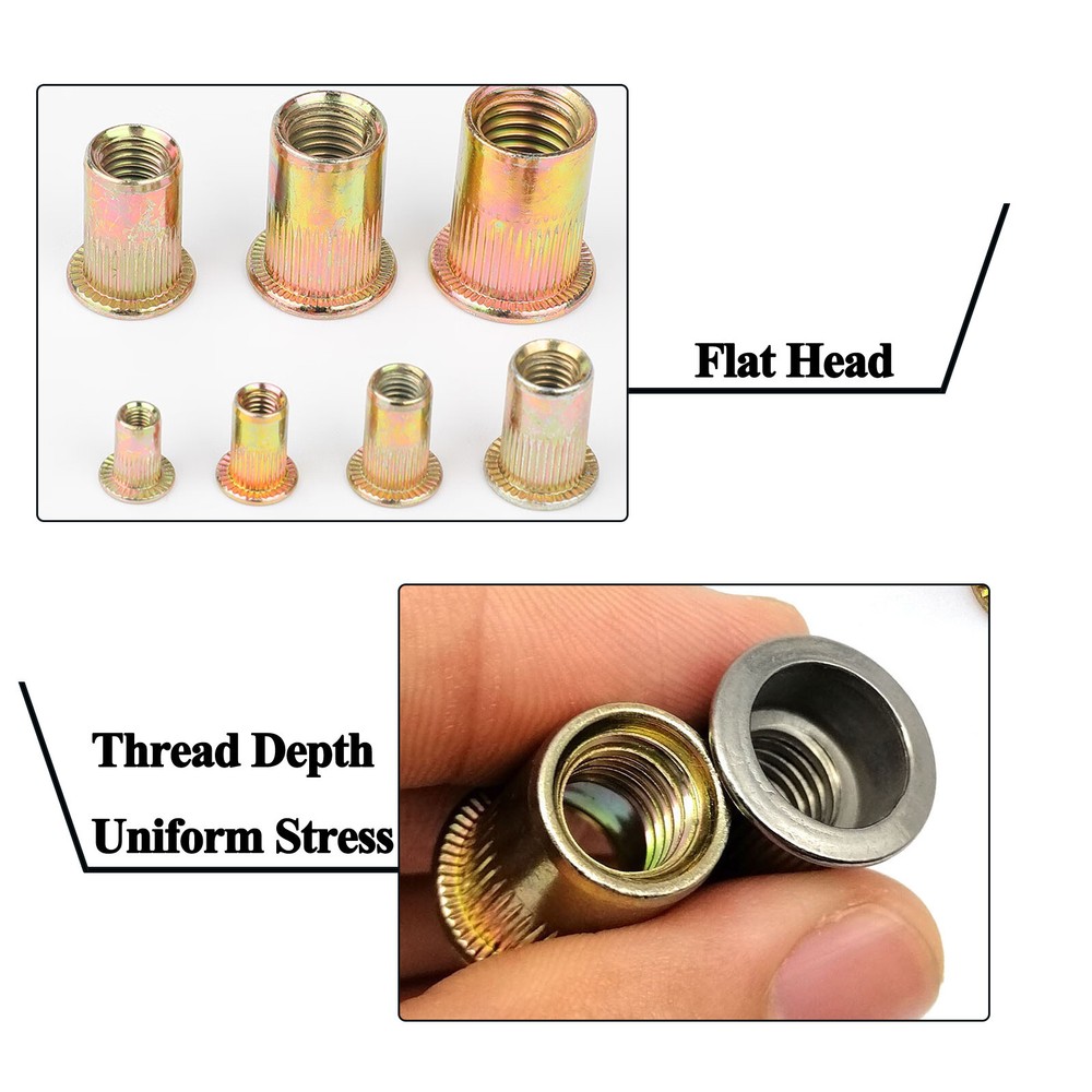 320PCs SAE Rivet Nut Kit For Rivnut Tool Nut Setter Thread Setting Nutsert Gun