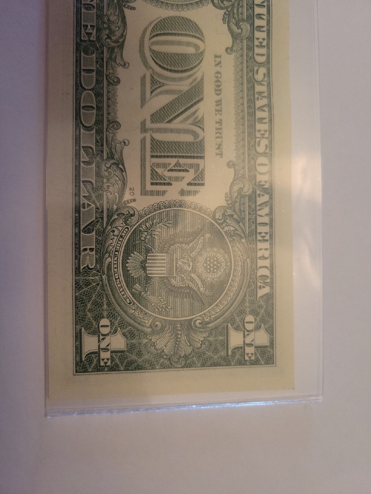 Ink Error Misprint One Dollar Bill Right Eye Not Colored In