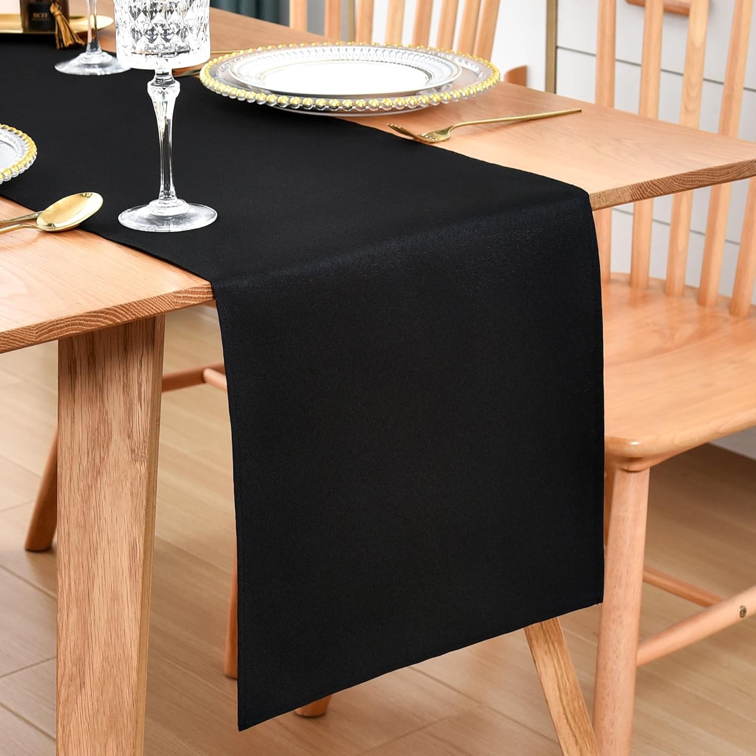 Farmhouse Black Table Runner for Dining Coffee Table Dresser Decor