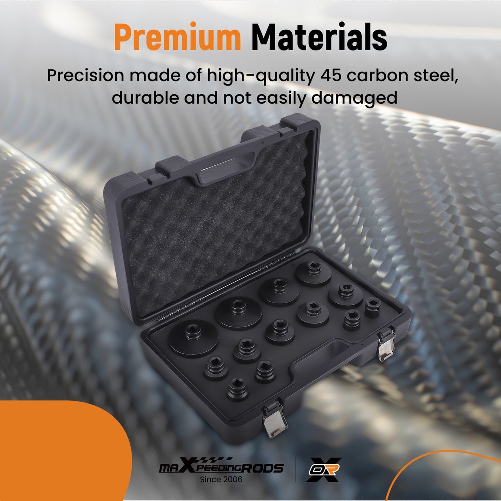 18-80mm 60mm Long Deep Grooved Locknut Socket Set 1/2" Dr. Internal Teeth Tool