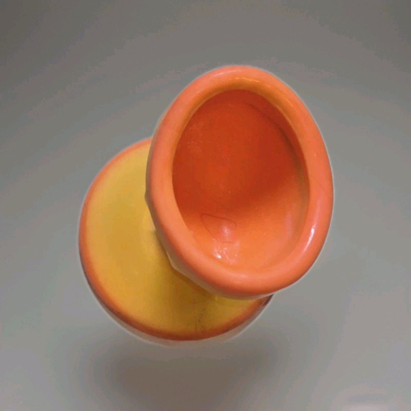 VINTAGE UV REACTIVE SLAG Glass ORANGE SWIRL Ribbed Design Eye Wash Cup by ROSSO