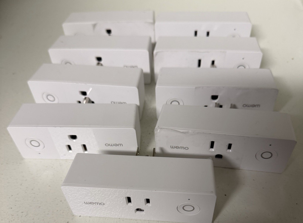 9 WeMo WiFi Enabled Mini Smart Plugs - White (F7C063)
