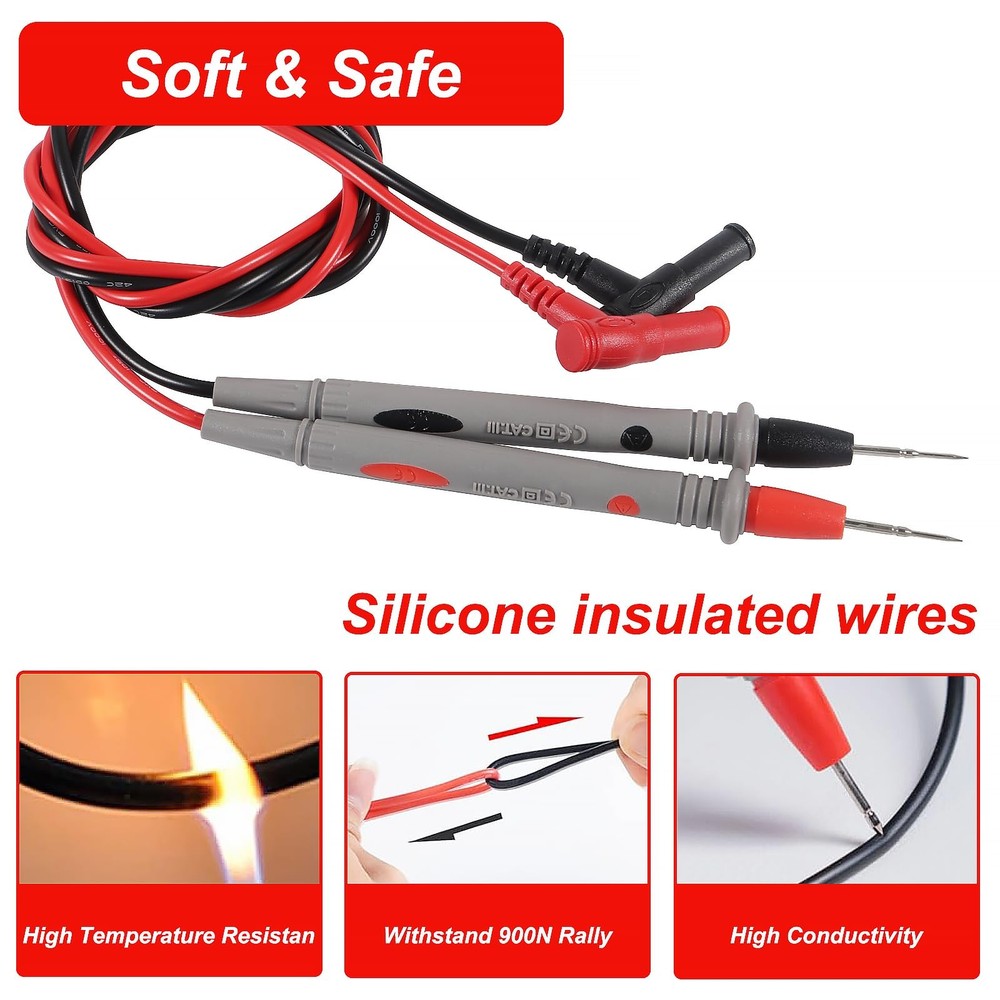 Electrical Multimeter Test Leads Set Professional Alligator Clips Hook Kit