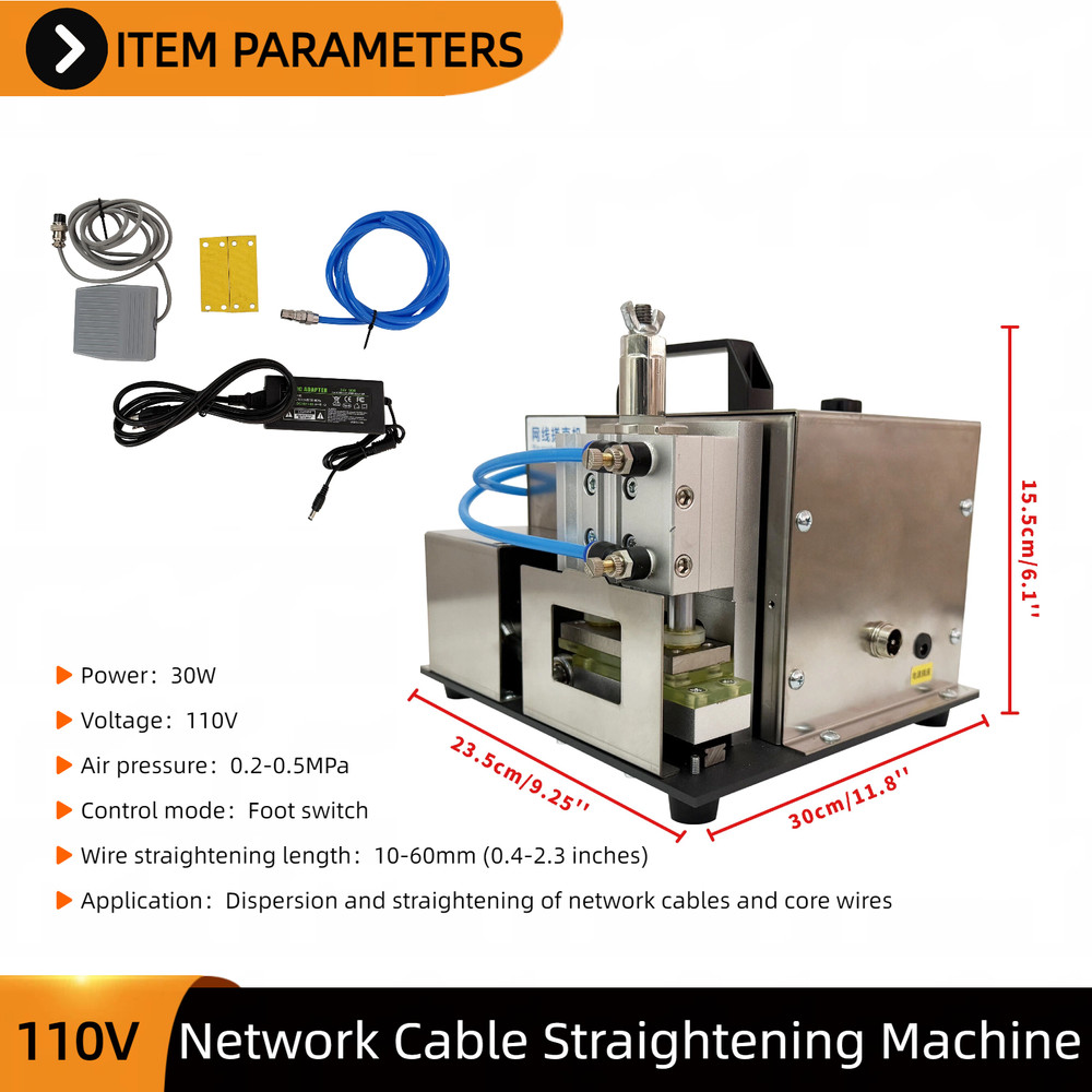 Portable Wire Straightening Machine 110V Pneumatic for Network & Shielded Cable