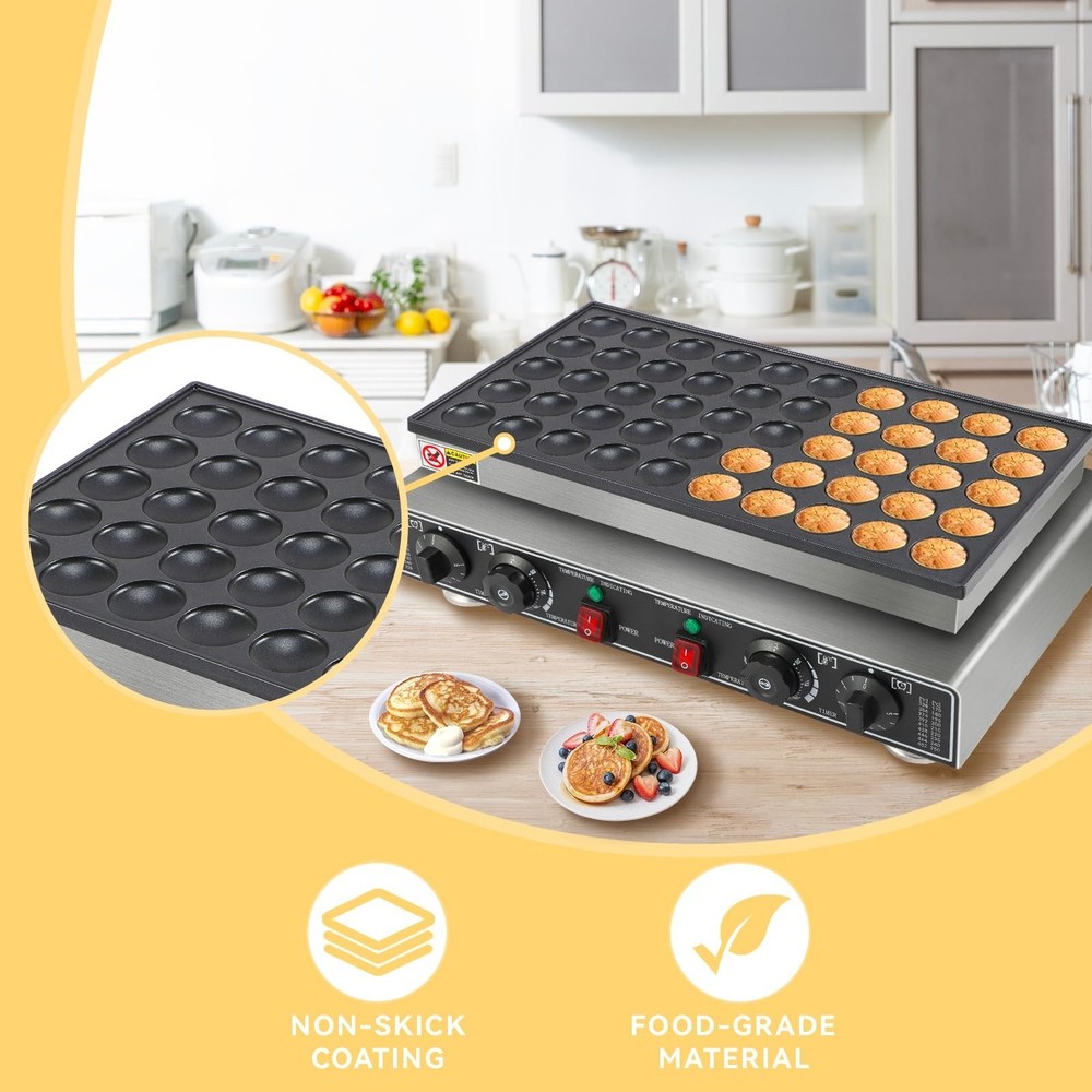 50Hole Mini Pancake Maker 1800W Pancakes Maker Machine with Temperature Control