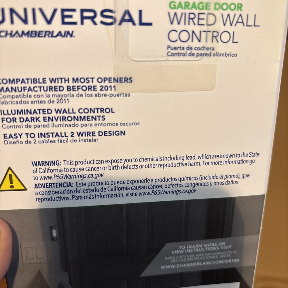 2x Universal by Chamberlain Garage Door Wired Wall Control Button NEW Easy Setup