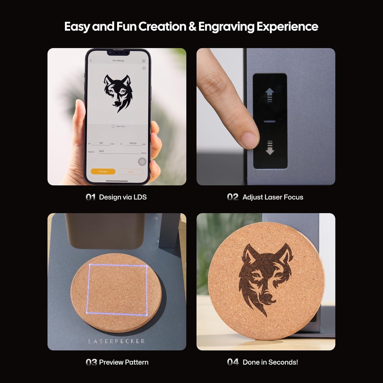 Refurbished LaserPecker LP2 Laser Engraver Handheld Engraving Machine Cutter