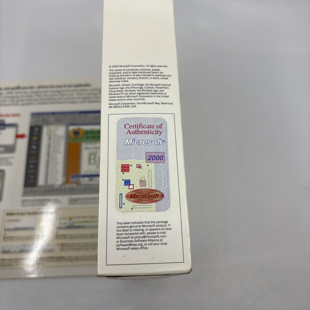 Microsoft FrontPage 2000 PC Windows Key- CIB- Complete In Box