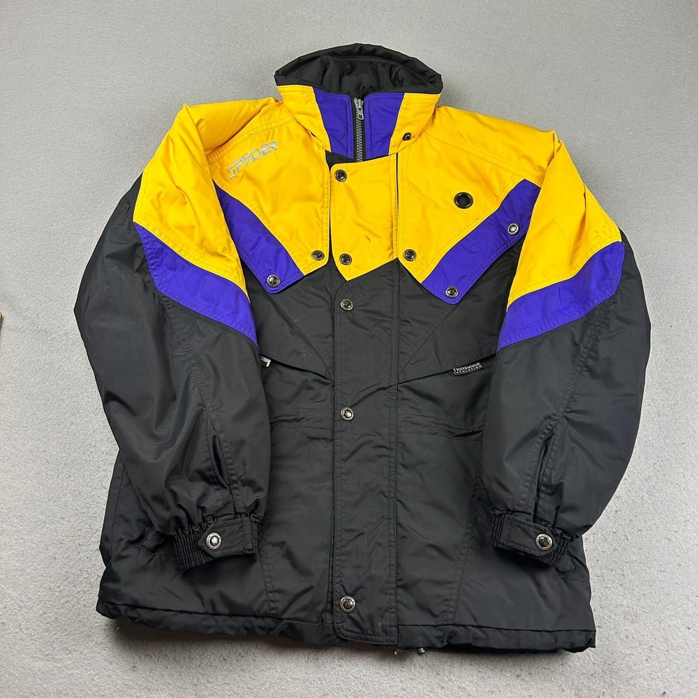 Spyder Ski Jacket Mens Medium Black ProGear Full Zip Thinsulate Insulation Snow