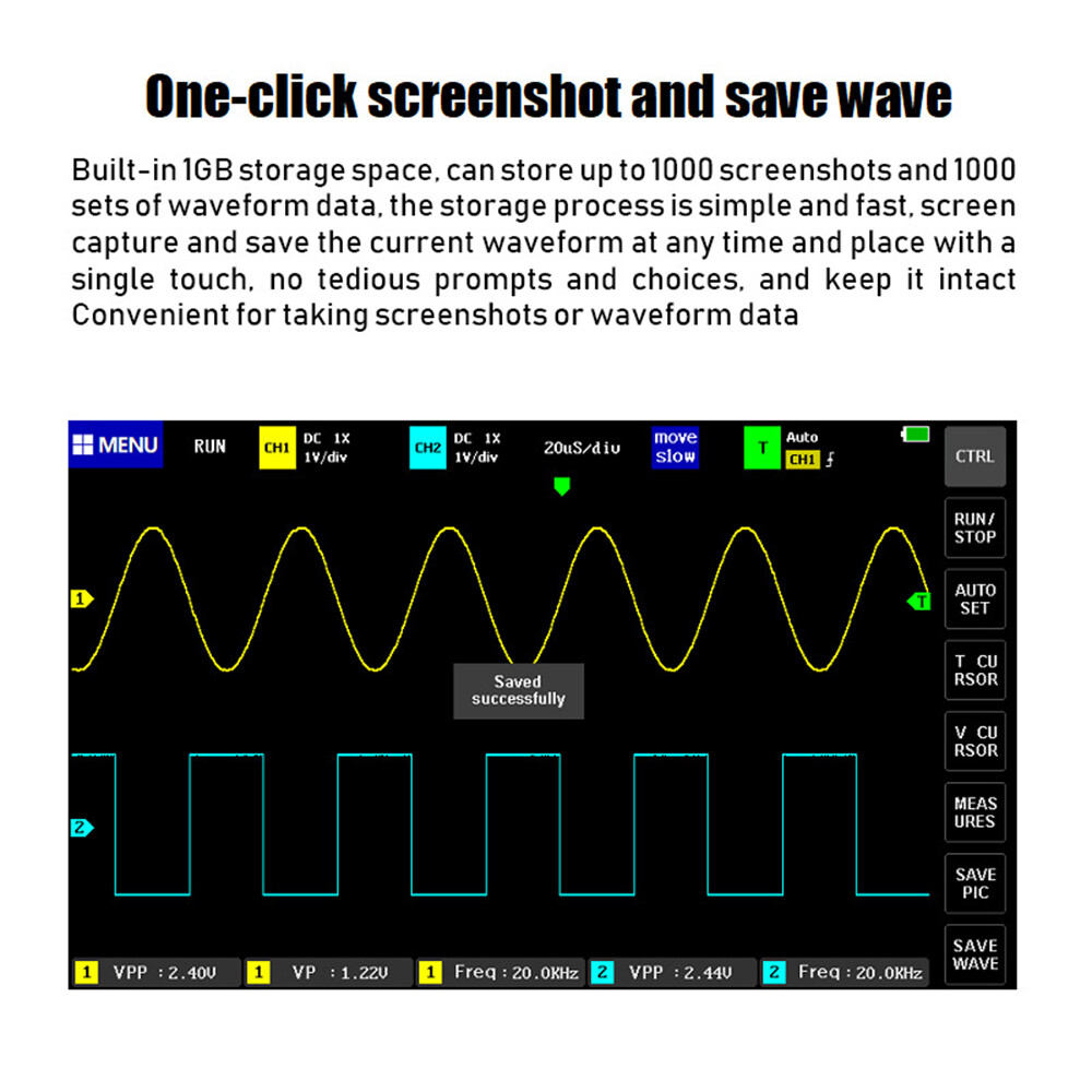 Digital Tablet Oscilloscope for FNIRSI Mini 7" Touch Panel 2CH 100MHz