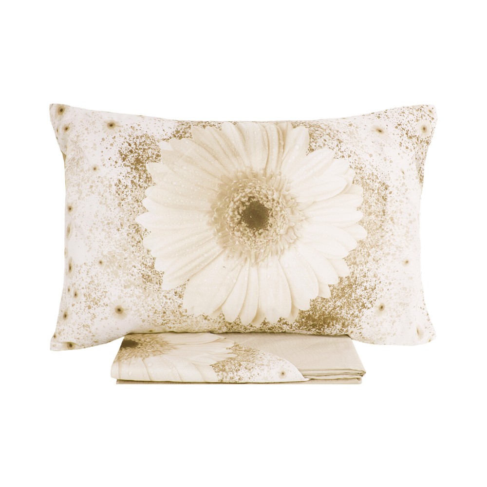 Full Bed Over Bed Sheet Set Solid Color Daisy Pillowcases