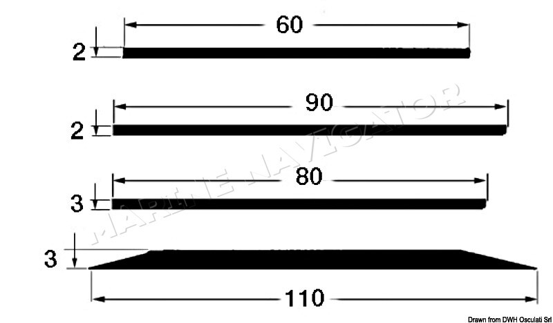 Osculati Strip 60x2 mm Black