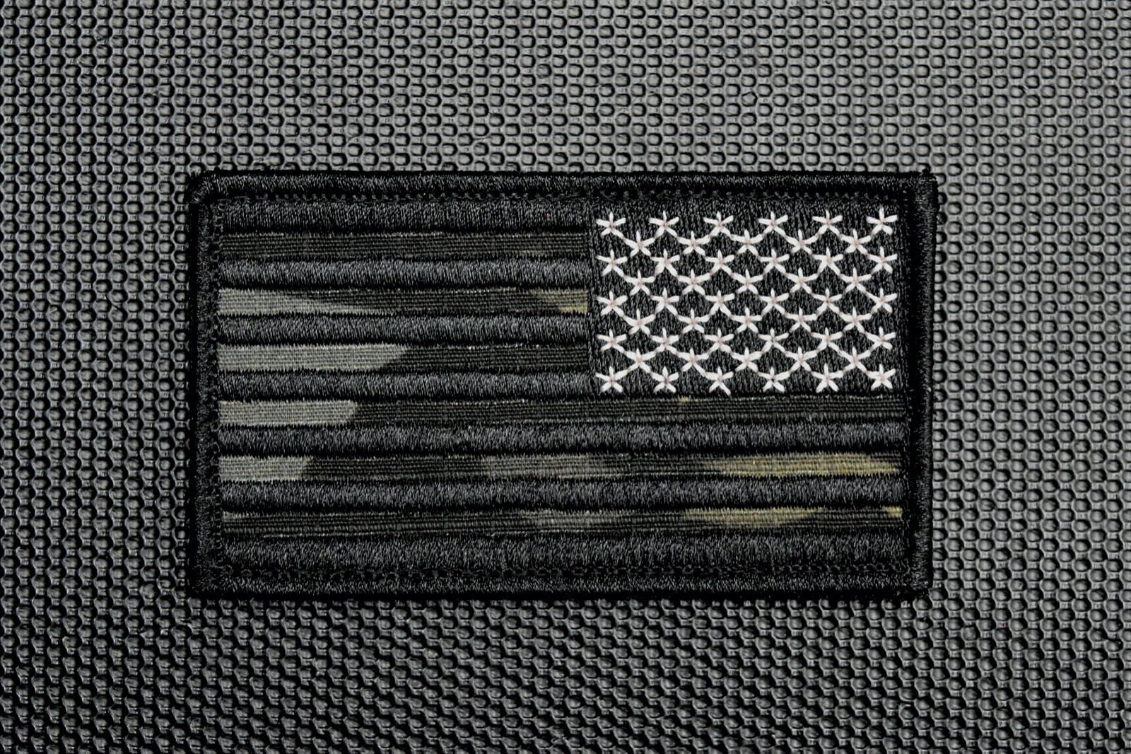 Multicam Black US Flag Embroidered Patch USA MC Blk Blackout Reverse Hook/Loop