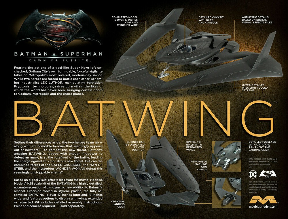 Batman vs. Superman - Batwing 18 inch wing span