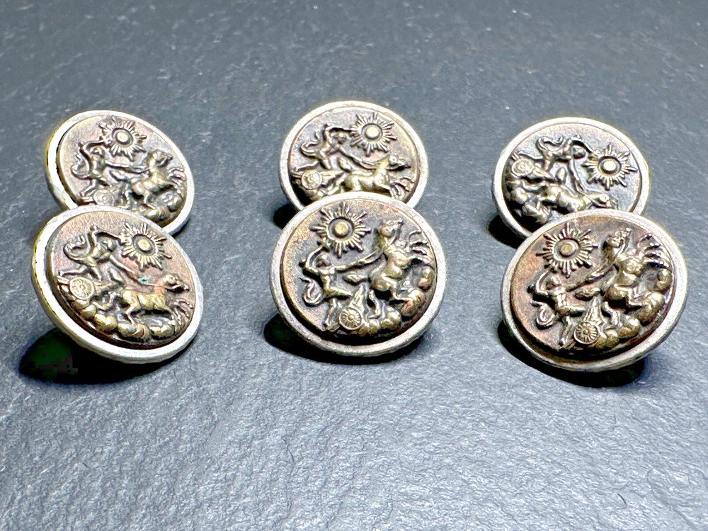 ANTIQUE PHAETHON & THE SUN METAL SHANK BUTTONS ~18.5MM E958