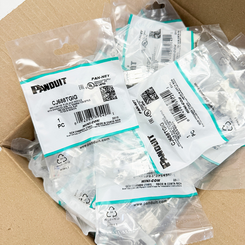 New Geniune Panduit CJ688TGIG Cat6 Mini-Com Jack Module Gray