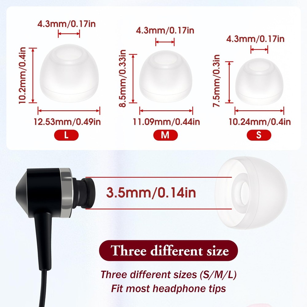 15 Pairs Silicone Ear Bud Replacement Pieces Earbuds Tips Replacement...