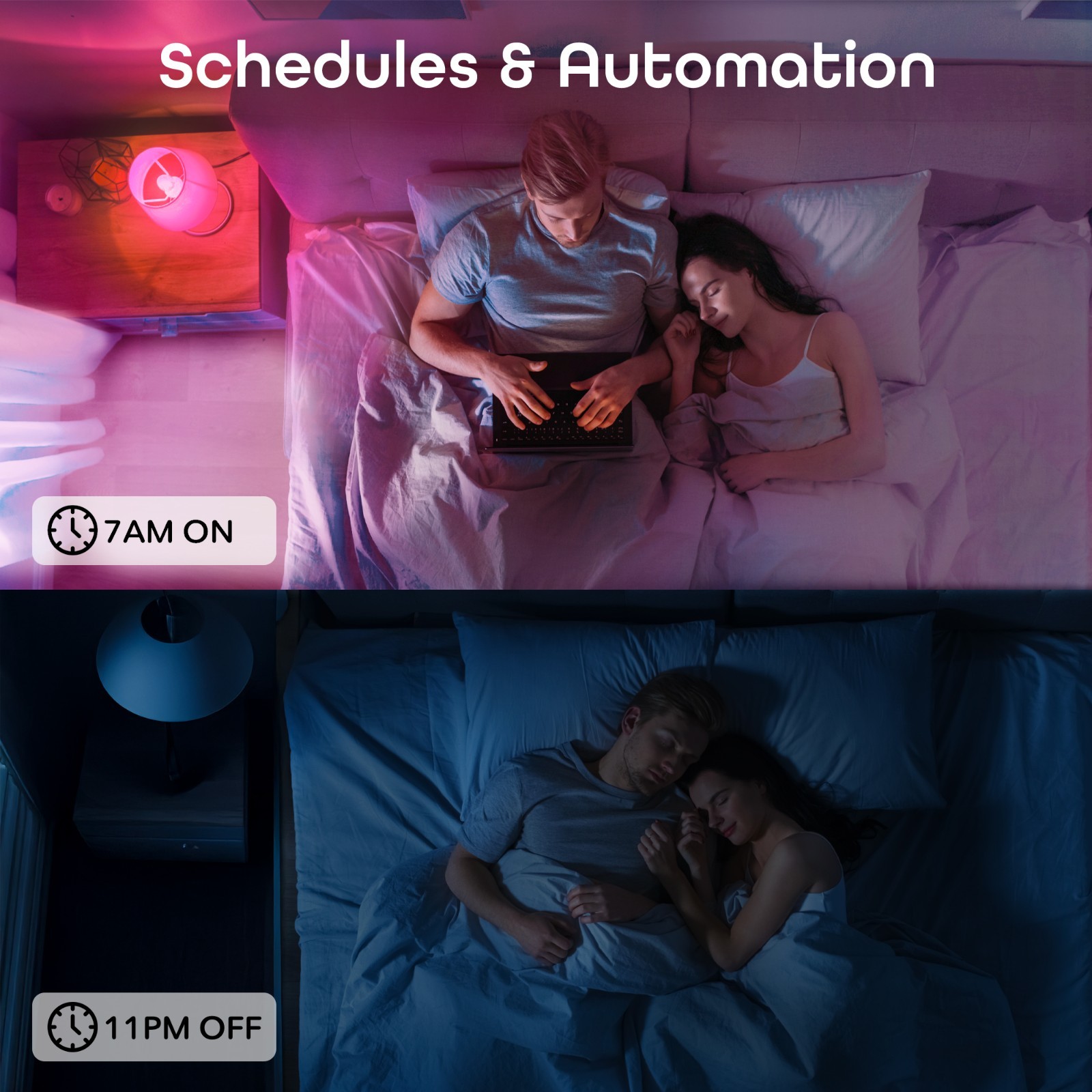 Geeni A19 Smart LED Bulbs 4-Pack | Alexa Google, Color + White Wi-Fi