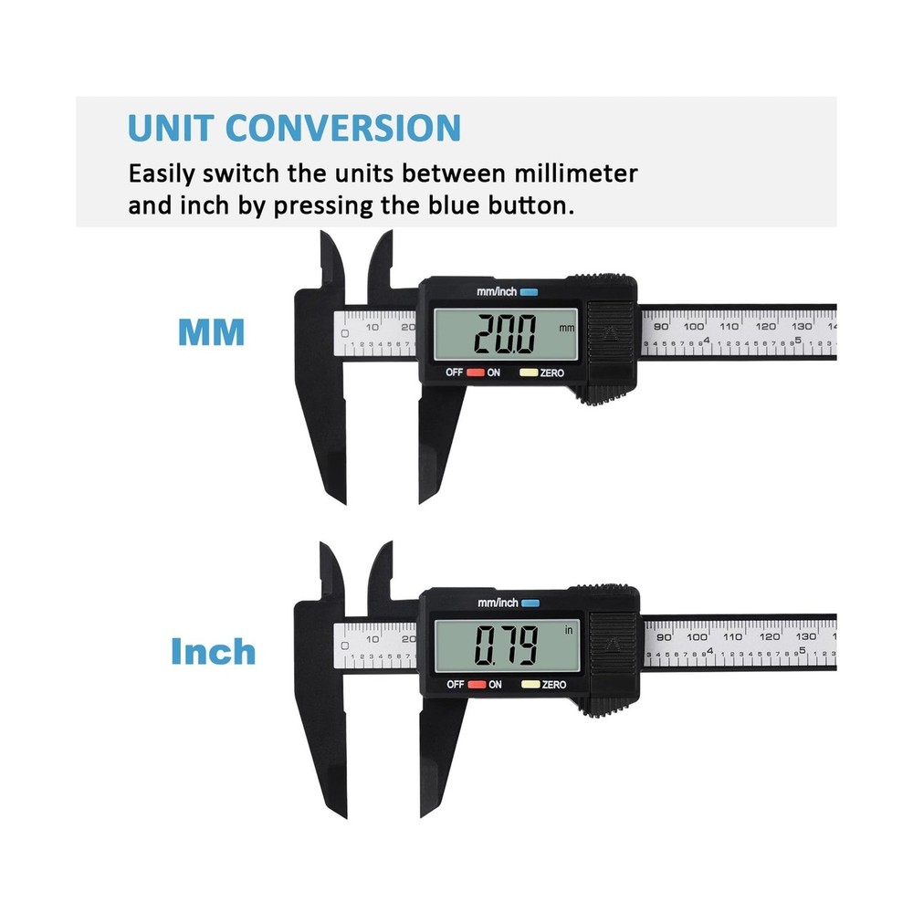 Digital Caliper, Adoric 0-6" Calipers Measuring Tool - Electronic Micrometer ...