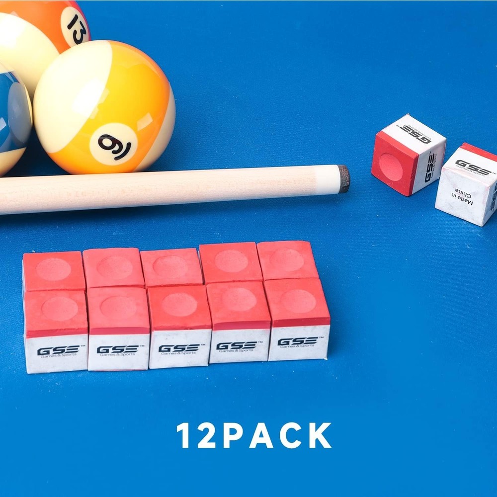 Essential 12-Pack Billiard Chalks - Professional Performance and Easy Storage